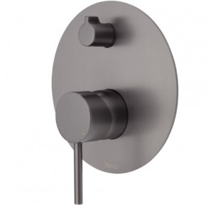 Otus Gun Metal Slimline SS Wall Mixer With Diverter